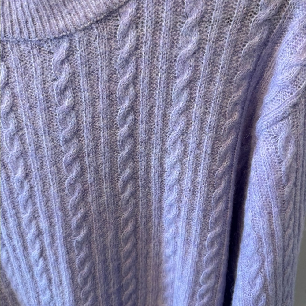 Mango Lavender Cable Knit Sweater EUC - Picture 3 of 7